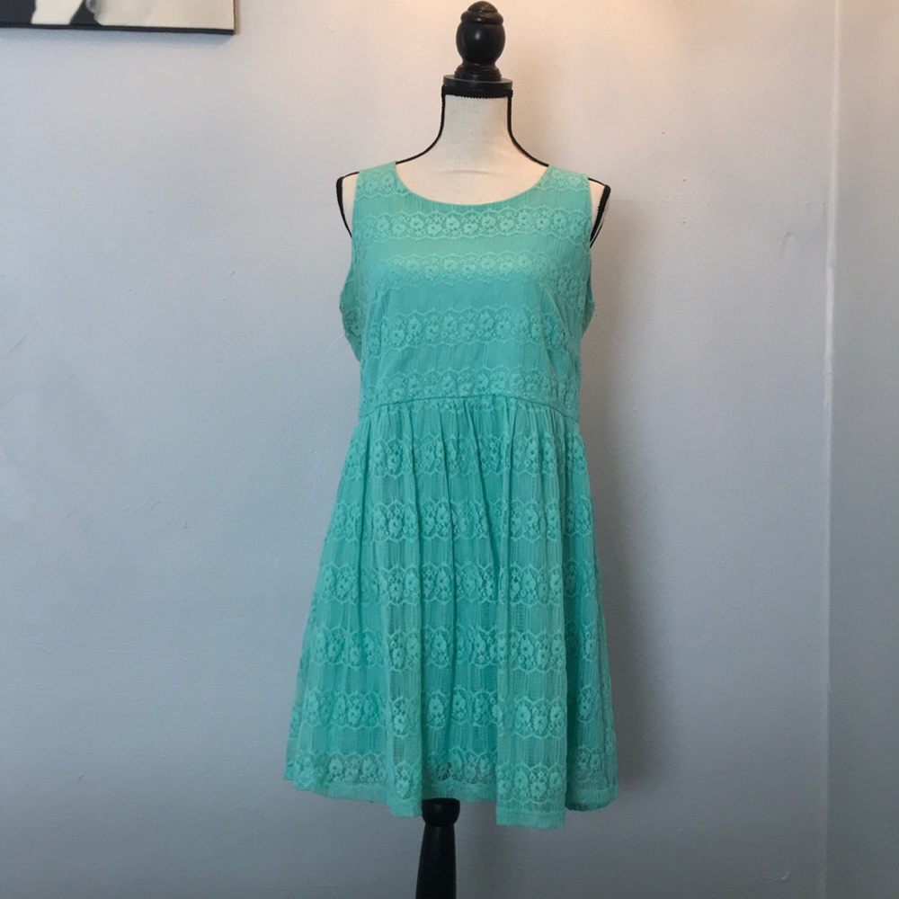 Lace turquoise dress